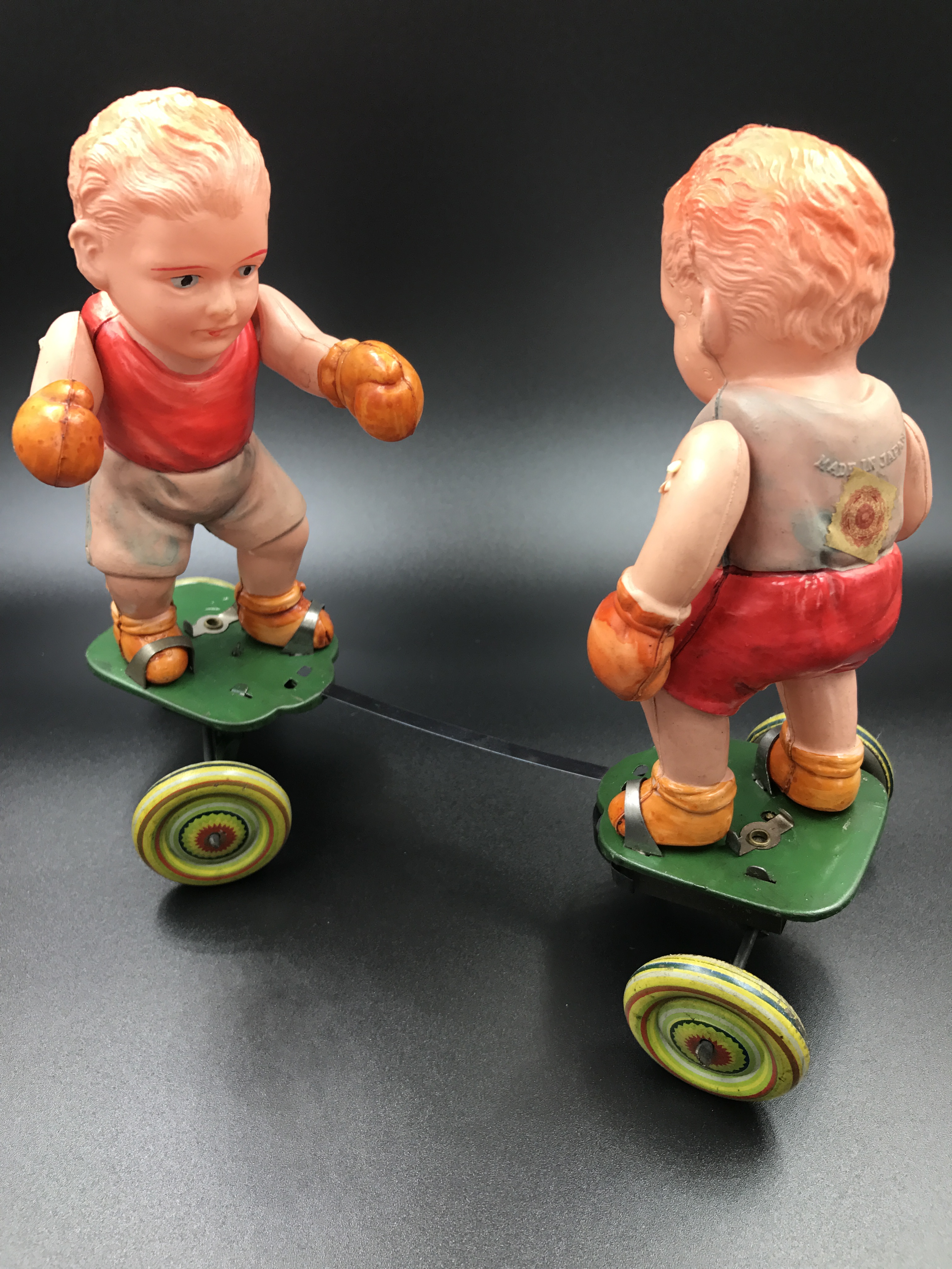 Boxers Vintage Celluloid Wind up toy ของเล่นไขลานยุค 50s