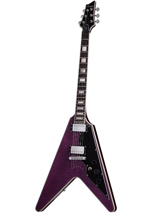 Schecter Guitar Research V-1 Custom Electric Guitar - Transparent Purple