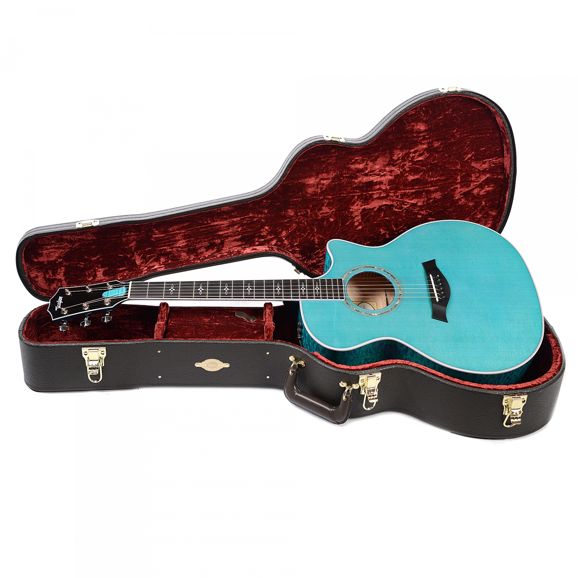 Taylor Custom Grand Auditorium AA Quilt Maple Koi Blue Cutaway Acoustic-Electric