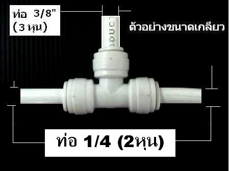 3 ทาง (1/4"OD-3/8"OD-1/4"OD) Plastic สวมเร็ว Speed Fit 50 Pcs.