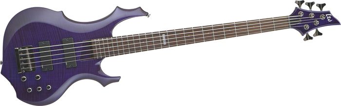 ESP LTD F-155DX 5-String Bass Guitar Dark See-Thru Purple