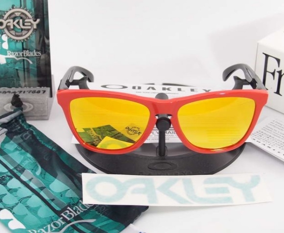 OAKLEY SPECIAL EDITION HERITAGE COLLECTION FROGSKINS Heritage Red with Fire Iridium OO9013-34