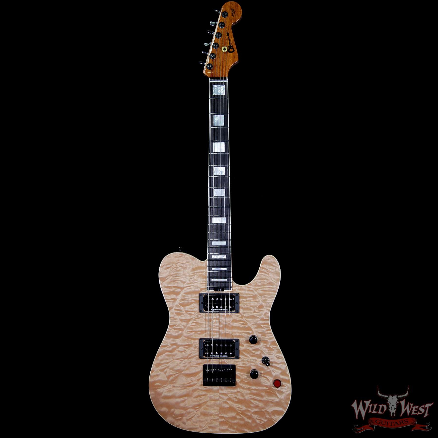 Charvel USA Custom Shop WW003 Masterbuilt Red Dave Style 2 HH Quilt Top Hardtail Kill Switch - Natural