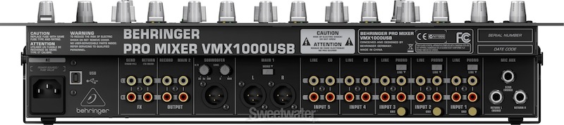 Behringer Pro Mixer VMX1000USB 5-channel DJ Mixer