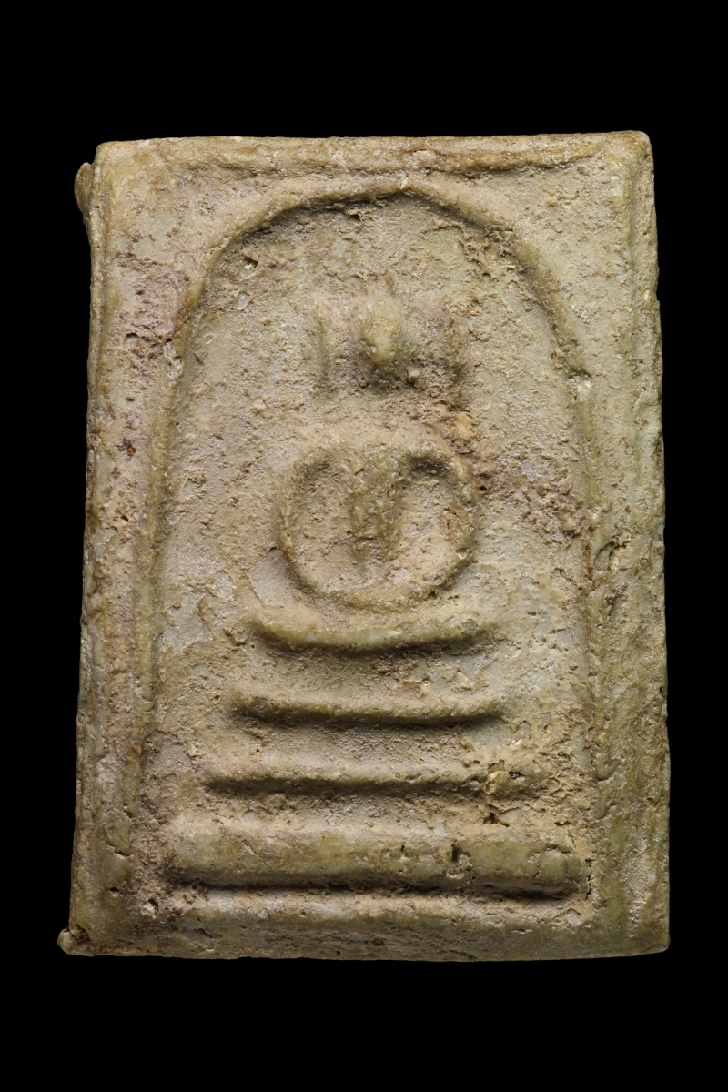 พระสมเด็จบางขุนพรหม พิมพ์สังหาฏิมีหู เนื้อเขียวก้านมะลิ (โชว์พระ)