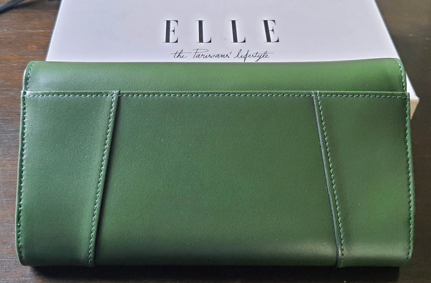 กระเป๋าสตางค์ ELLE เขียว ใหม่ แท้