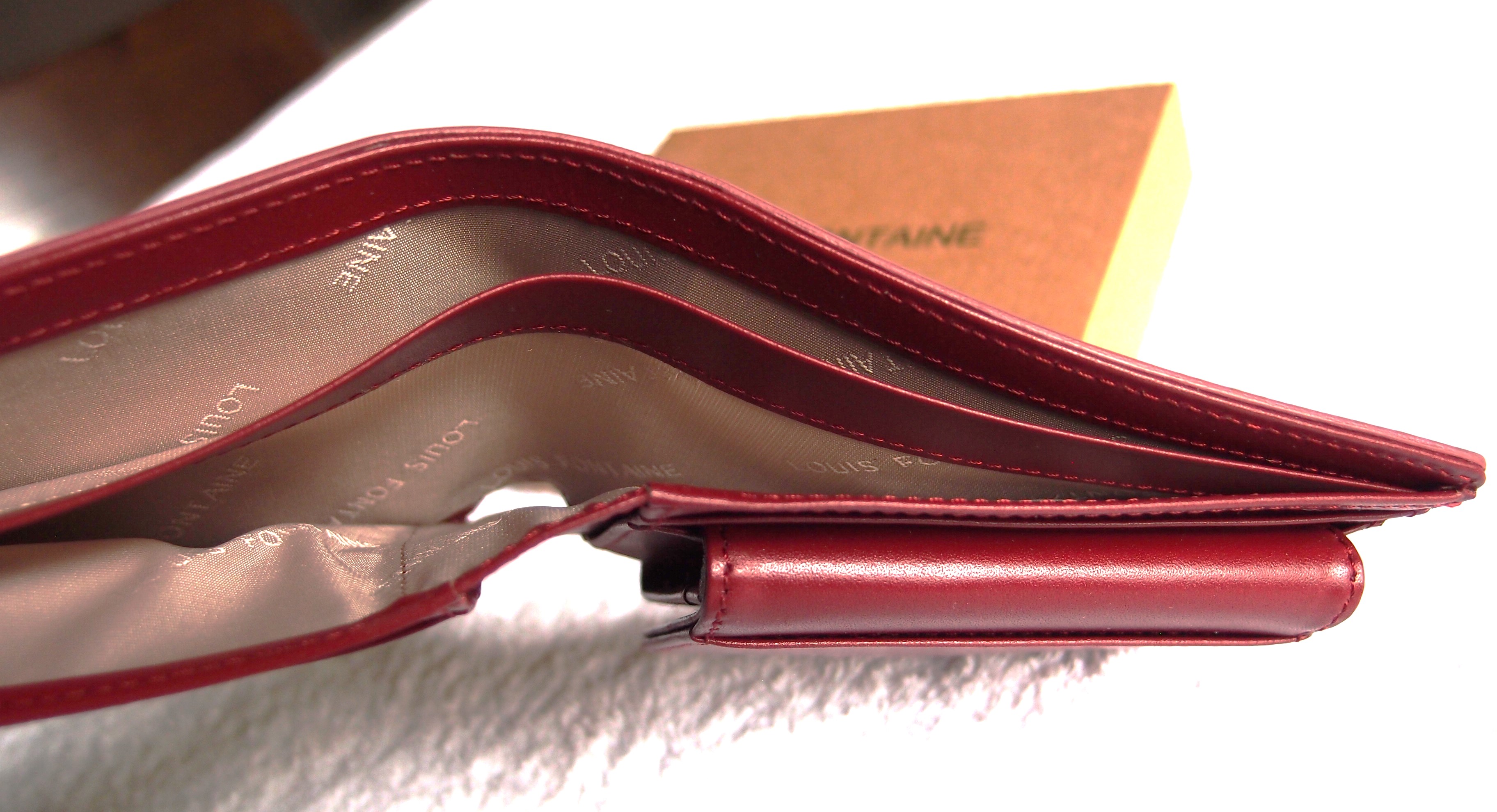 กระเป๋าสตางค์ Louis Fontaine แดงเลือดหมู ใหม่ แท้