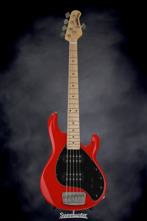 Ernie Ball Music Man StingRay 5HH, Sweetwater Exclusive - Chili Red with Maple Fingerboard