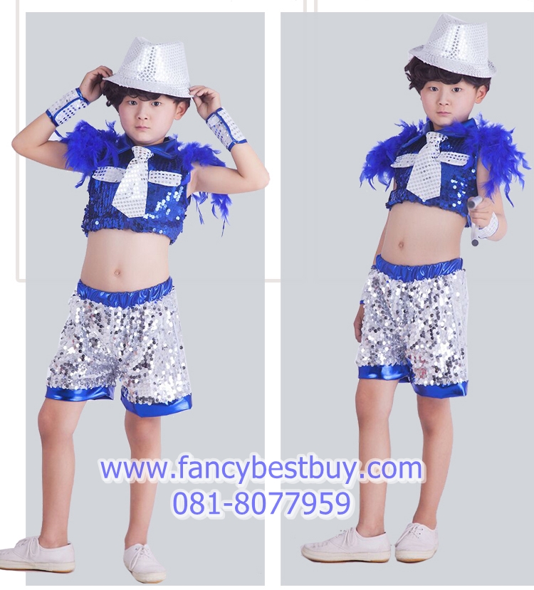 ชุดแฟนซีเด็ก ชุดนักเต้น ชุดเชียร์ลีดเดอร์ ชุดกีฬาสี สำหรับ เด็กชาย เด็กหญิง มีขนาด 110, 120, 130 สำเนา