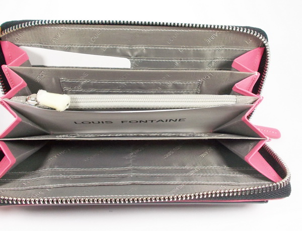 กระเป๋าสตางค์ LOUIS FONTAINE ชมพู-ดำ ใหม่ แท้