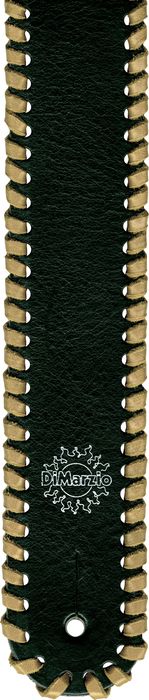 DiMarzio Custom Italian Black Leather Whipstitch Guitar Strap