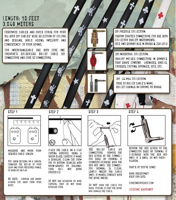 Bullet Cable DIY Dice Connectors Set Black Angled