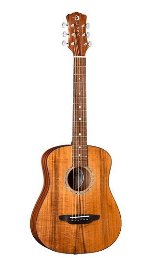 Luna Guitars Safari Solid Koa Top 3/4 Size Acoustic/Electric Guitar Satin Natural