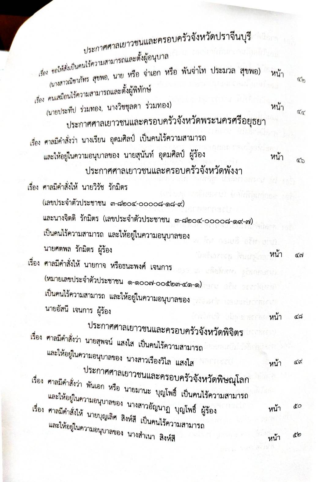 กฎหมายใหม่ 97/65 ประกาศกระทรวงกลาโหม ชมเชยการช่วยเหลือฯ ประกาศศาลเยาวชนและครอบครัวจังหวัด.. สมาคม - มูลนิธิ