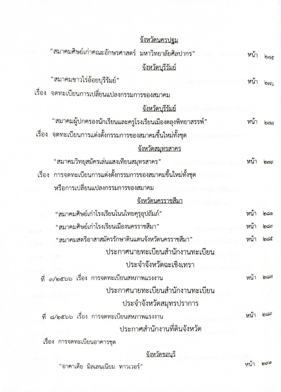 กฎหมายออกใหม่ 93/66 ประกาศกรมสรรพสามิต ฉ. 18 - 19 ประกาศศาลจังหวัด... สมาคม - มูลนิธิ