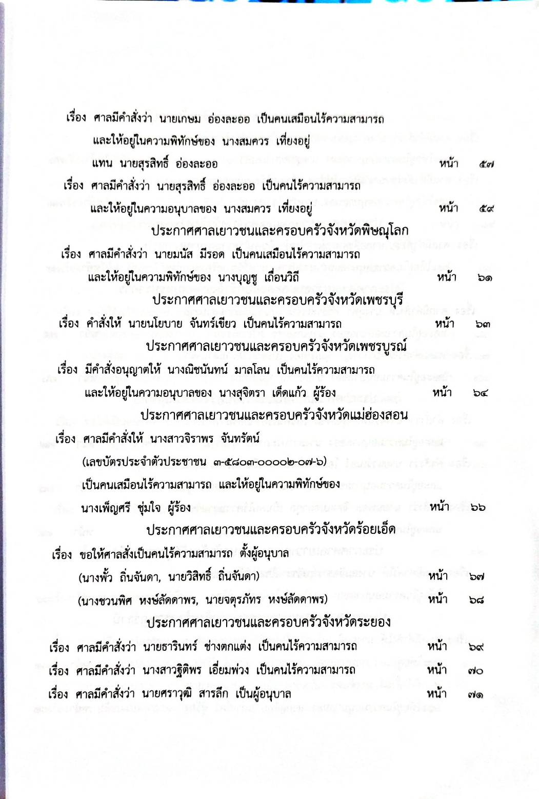 กฎหมายออกใหม่ 39/66 ประกาศกระทรวงกลาโหม ชมเชยทหาร ประกาศศาลเยาวชนและครอบครัวจังหวัด.. สมาคม - มูลนิธิ