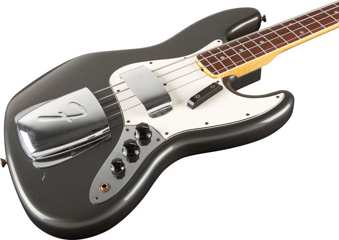 Fender Custom Shop Master Built By Dale Wilson 1966 Relic Jazz Bass Electric Guitar Charcoal Frost