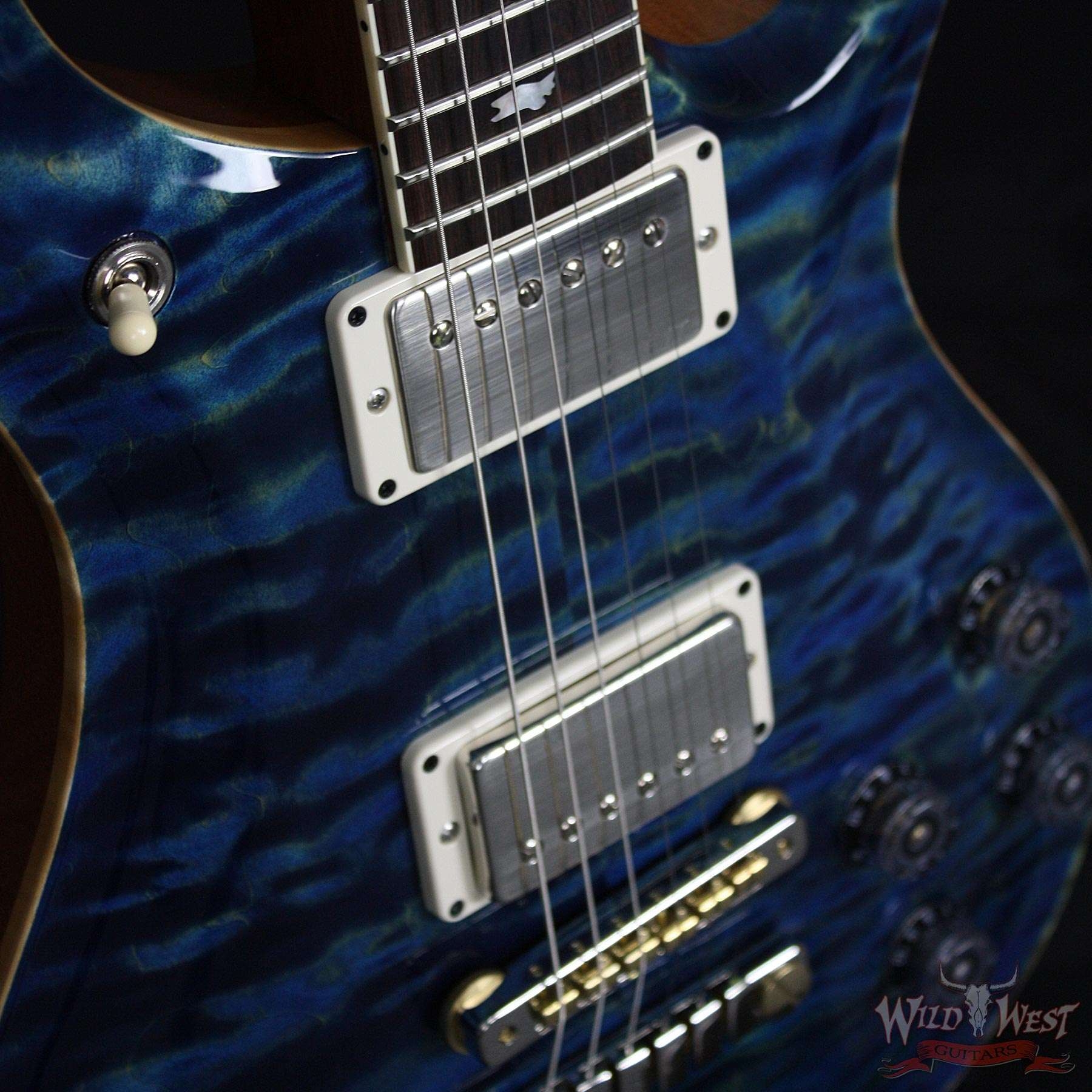 PRS Wood Library 10 Top McCarty 594 Quilt Top River Blue W/Brazilian Rosewood Fretboard