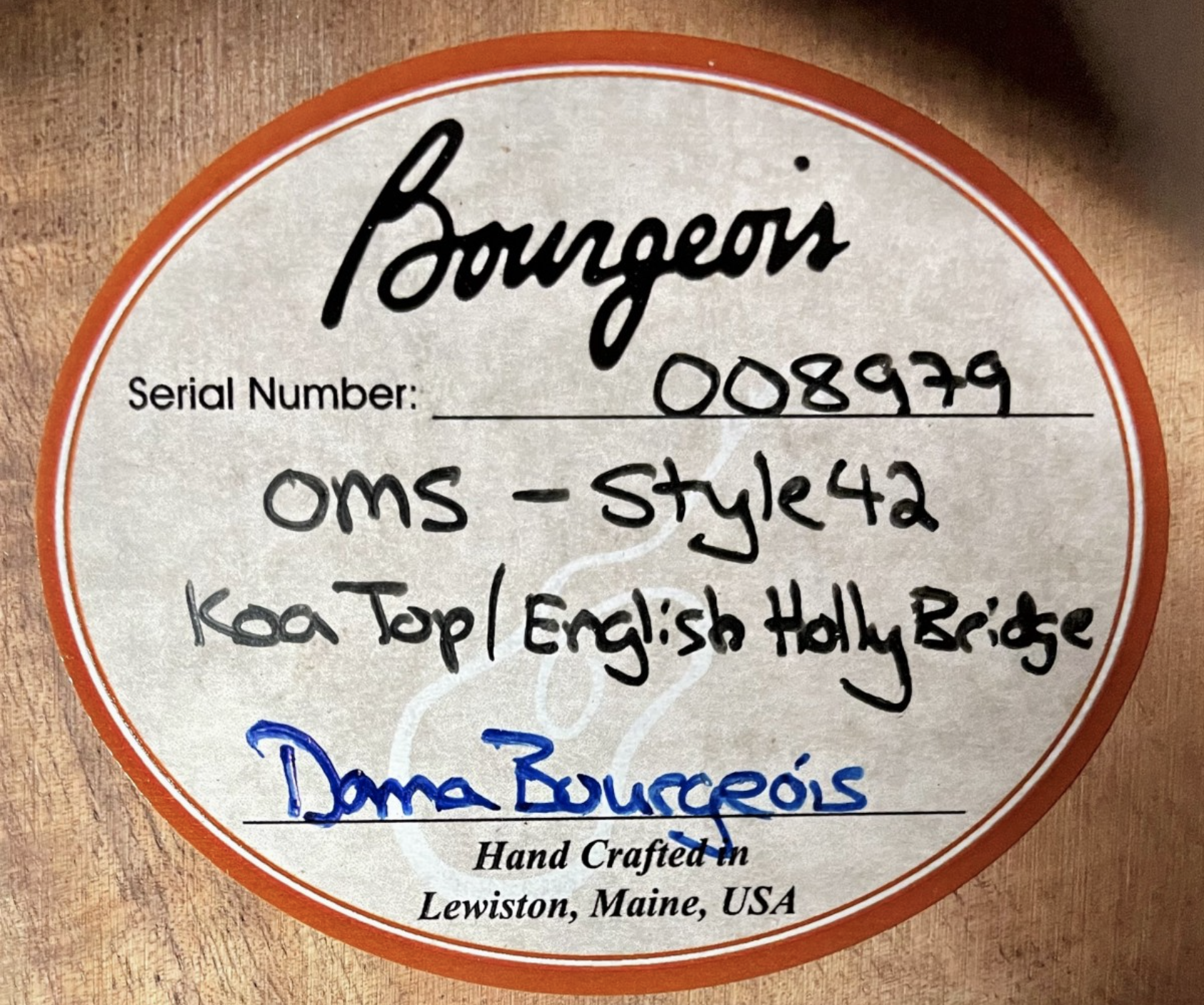 Bourgeois OMS-42 Master Grade Koa