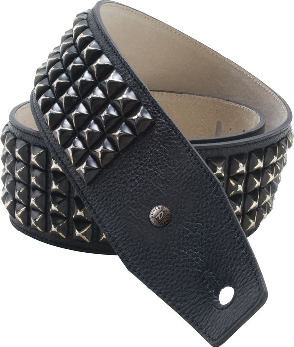 Dunlop BMF Leather Guitar Strap with Distressed Black Studs