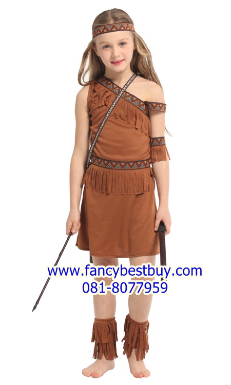 ชุดอินเดียแดง ชุดแฟนซีเด็ก Pretty Indian Girl ขนาด L, XL