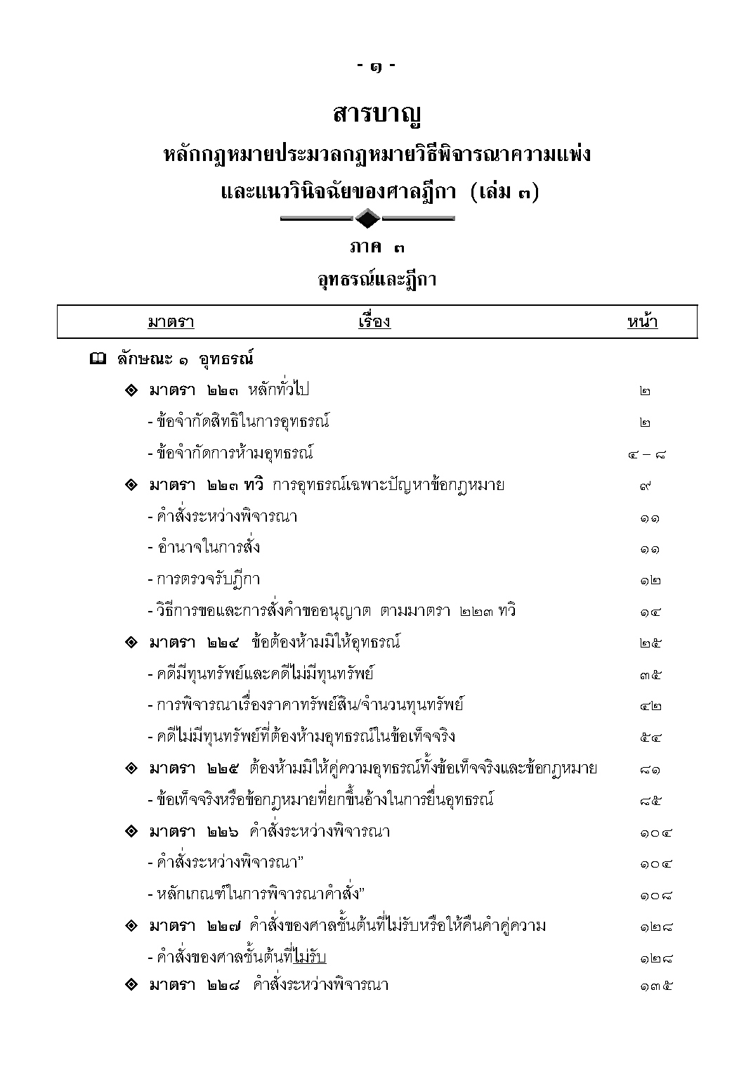 หลักกฎหมายประมวลกฎหมายวิธีพิจารณาความแพ่ง และแนววินิจฉัยของศาลฎีกา (โดยย่อ) ภาค 3 อุทธรณ์และฎีกา