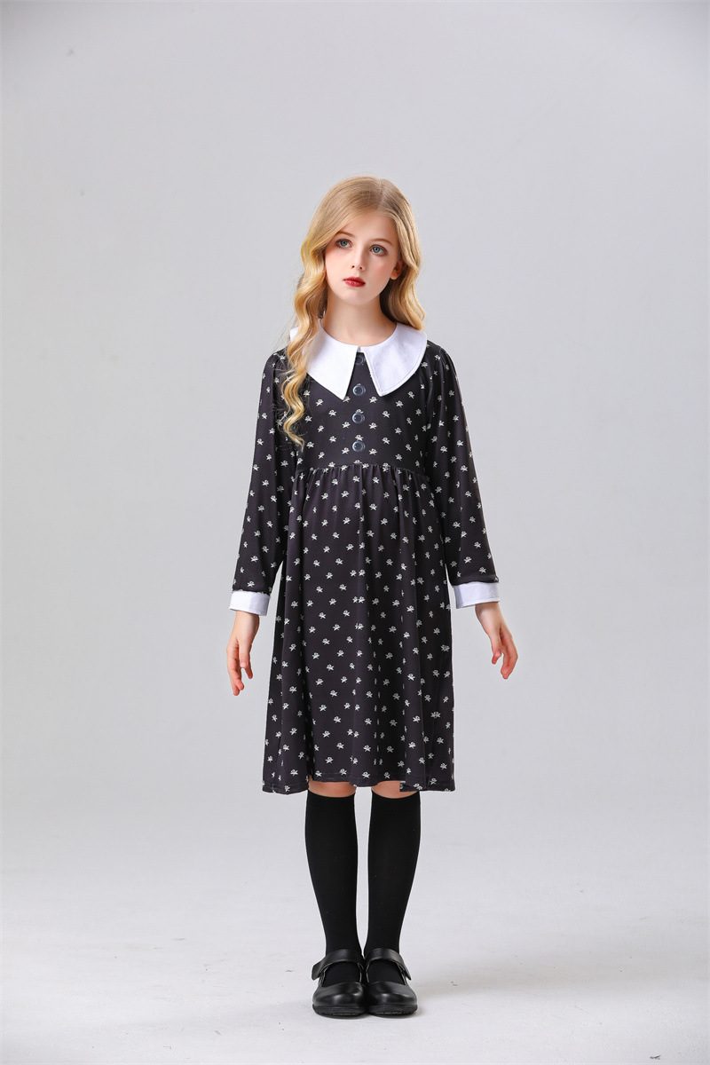 ชุด Wednesday The Addams Family S 110-120, M 120-130, L 130- 140
