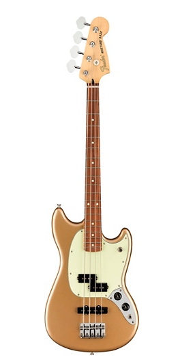 Fender Player Mustang PJ Bass with Pau Ferro Fingerboard Firemist Gold , Aged Natural