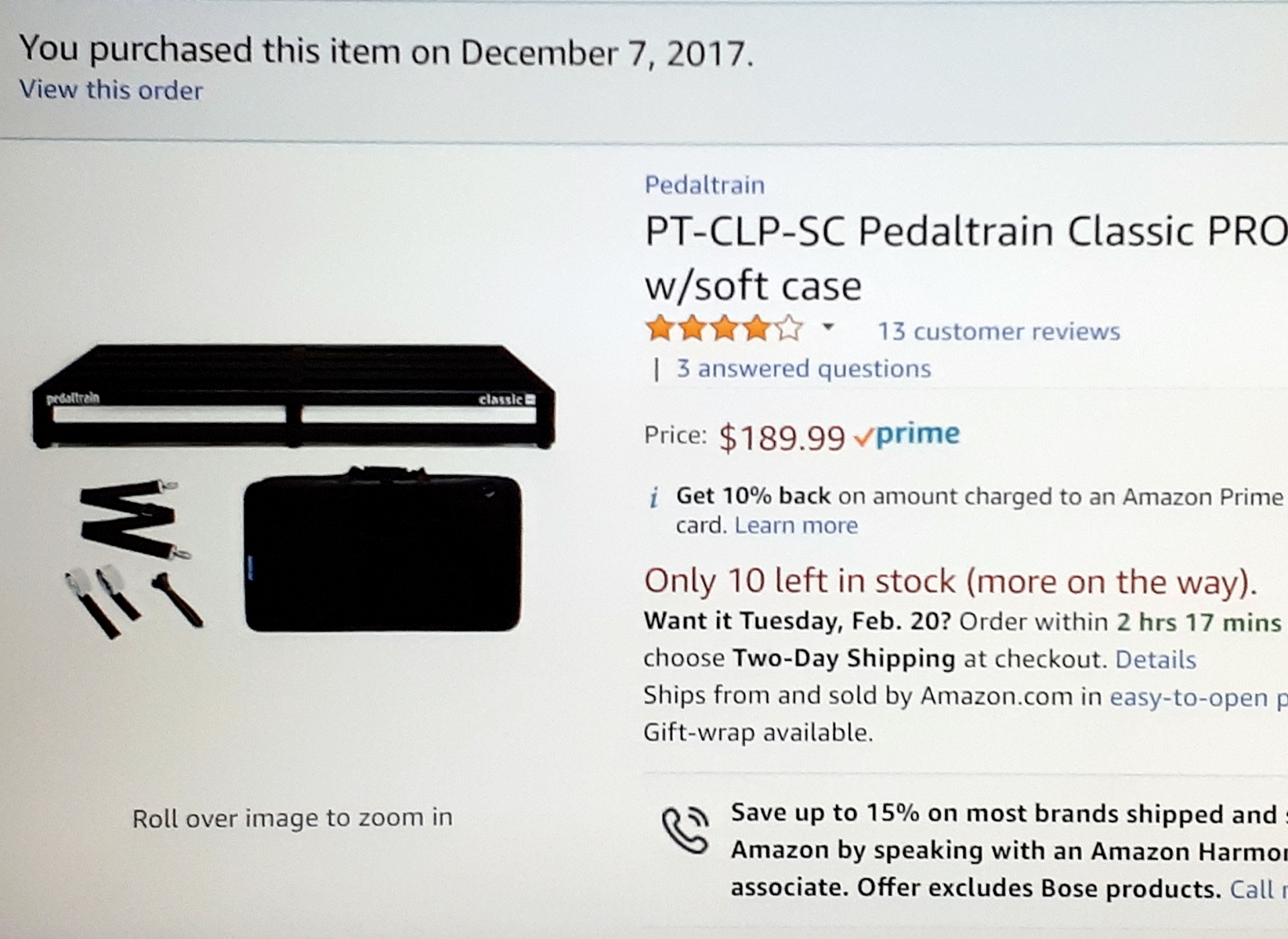 Pedaltrain Classic Pro SC 32x16 inch Pedalboard with Soft Case