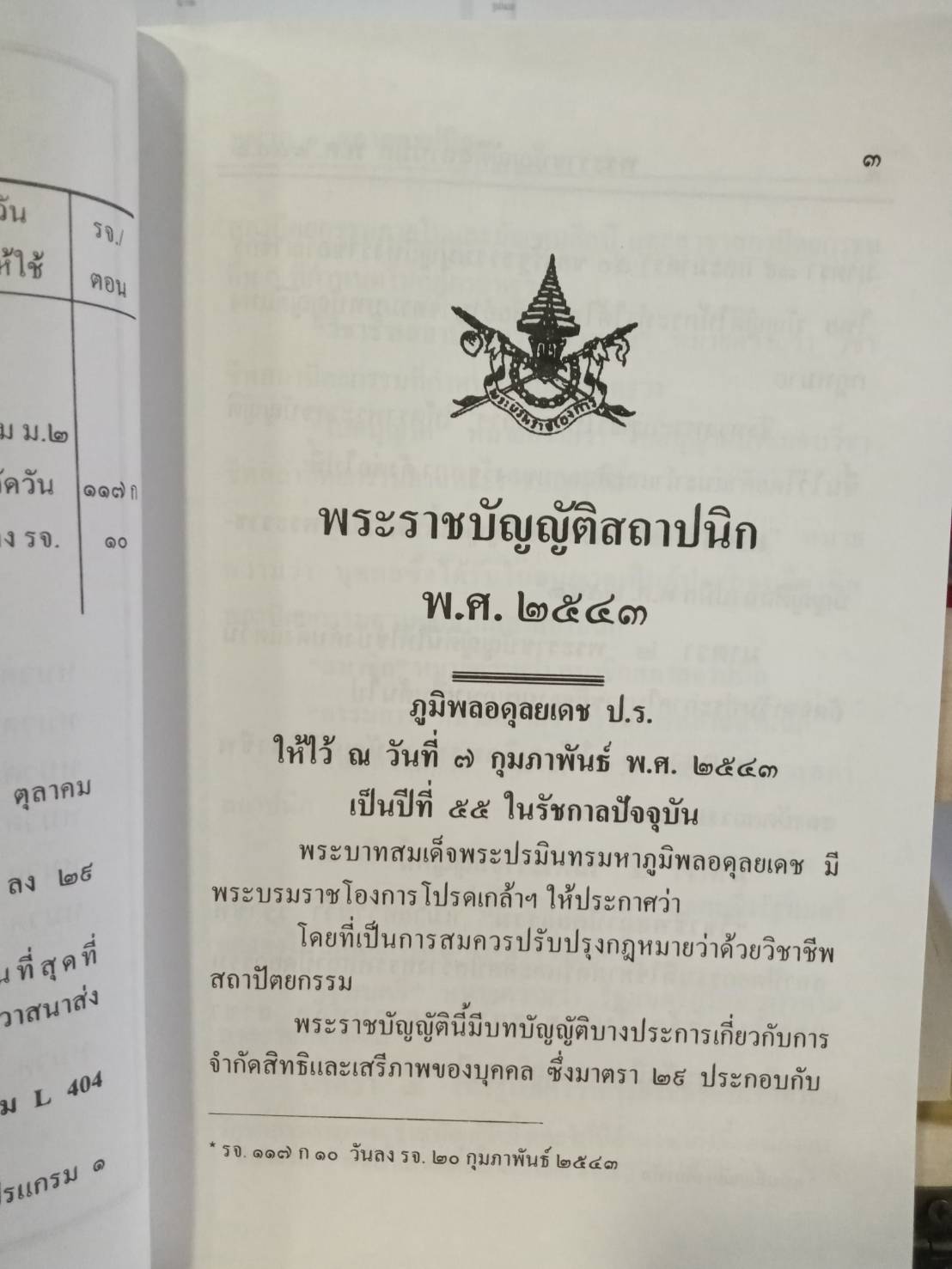 พระราชบัญญัติสถาปนิก พ.ศ.2543