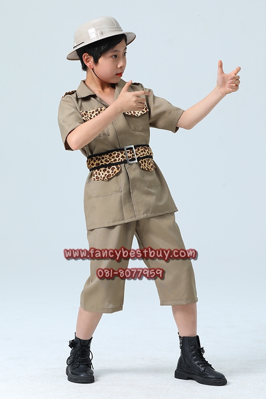 ชุดอาชีพในฝัน ชุดนักสำรวจ ชุดซาฟารี ชุดนักโบราณคดี ชุดเจ้าหน้าที่สวนสัตว์ ชุดปศุสัตว์ (แถมฟรีหมวกผ้า ดูรูปแนบ) ขนาด M 120-130