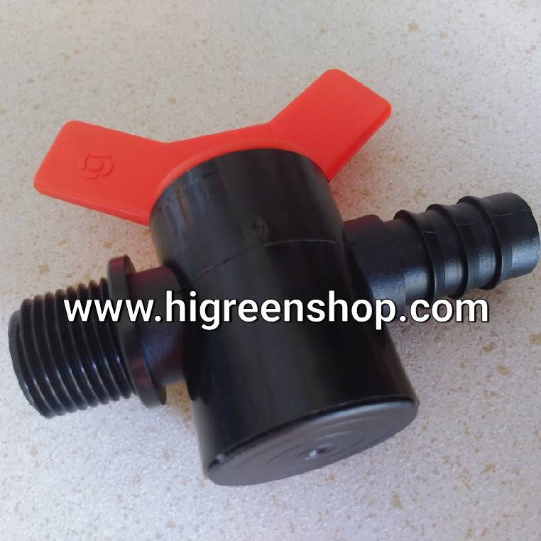 วาวล์เกลียวเปิดปิด (มีโอริง) ขนาด 4 หุน สำหรับท่อพีอี 20 มม.