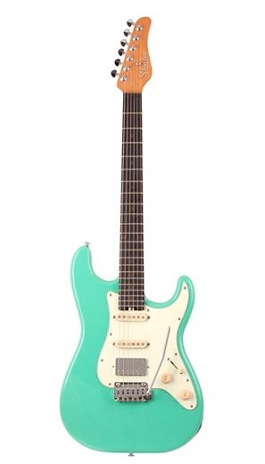 Schecter Guitar Research Nick Johnston Traditional HSS Electric Guitar Atomic Frost Mint Green Pickguard