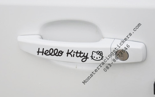 ((สีดำ)) สติ๊กเกอร์ ติด ที่จับประตู คิตตี้ Hello Kitty แต่งรถ