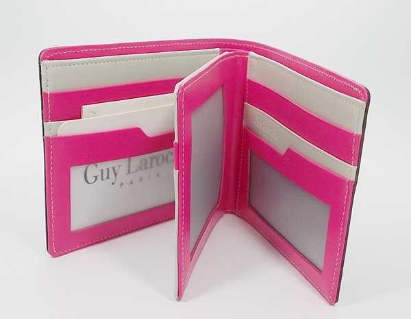 กระเป๋าสตางค์ Guy Laroche ดำ-ชมพู-เทาเมทาลิก ใหม่ แท้