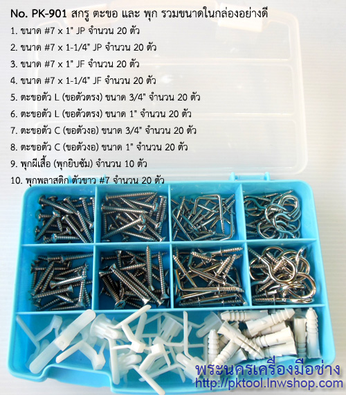 น็อต, สกรู, แหวน, พุก และอุปกรณ์ สลักภัณฑ์ (Fasteners)
