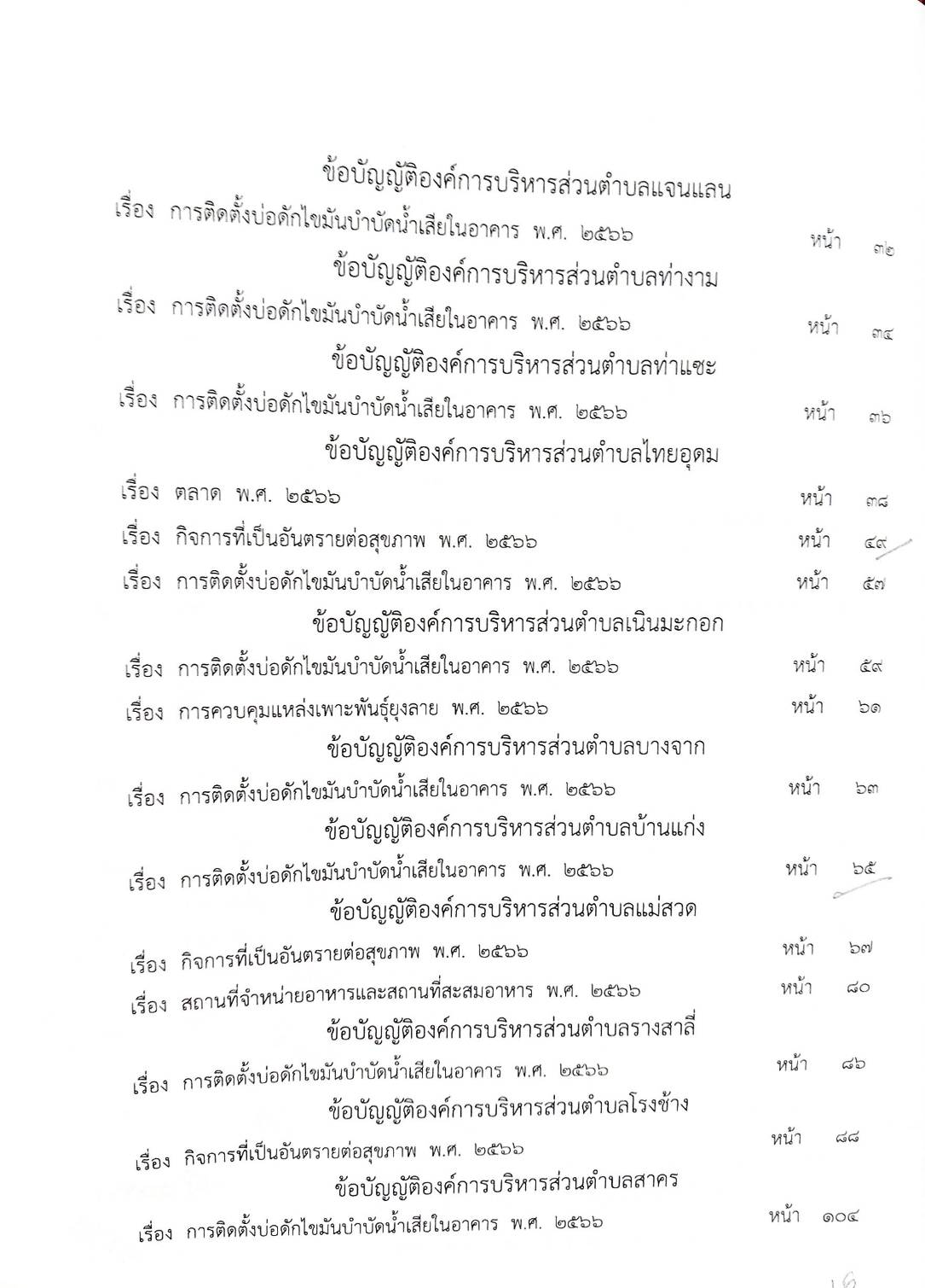 กฎหมายใหม่ ตอนที่ 142/60 รวมข้อบัญญัติองค์การบริหารส่วนตำบล
