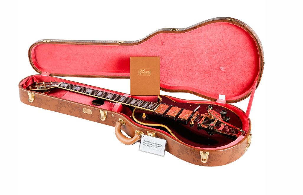 Gibson Custom 1957 Les Paul Custom Reissue 3-Pickup Bigsby VOS Electric Guitar Ebony