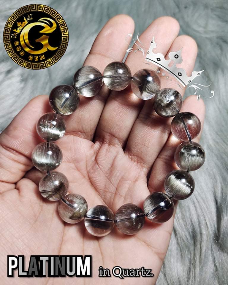 ข้อมือหิน ไหมแพลตตินัม