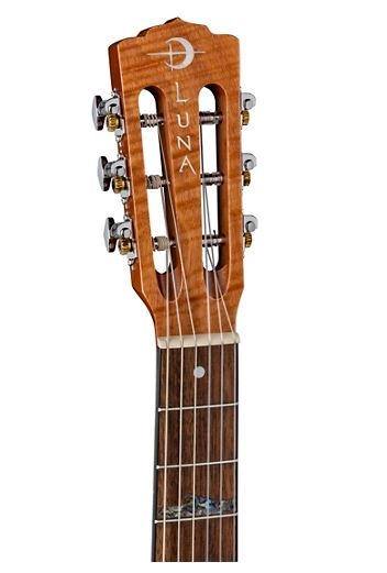 Luna Guitars High Tide Exotic Mahogany Nylon String Acoustic/Electric Grand Concert Cutaway Guitar Satin Natural