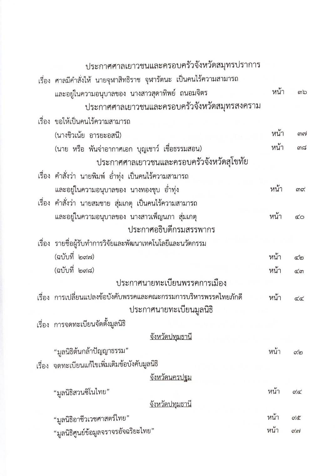 กฎหมายออกใหม่ ตอนที่ 2/2568 ประกาศกรมอุตสาหกรรมฯ ประกาศศาลเยาวชนและครอบครัวจังหวัด.. และสมาคม มูลนิธิ
