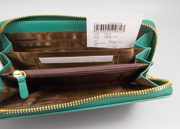 กระเป๋าสตางค์ ELLE เขียว ใหม่ แท้