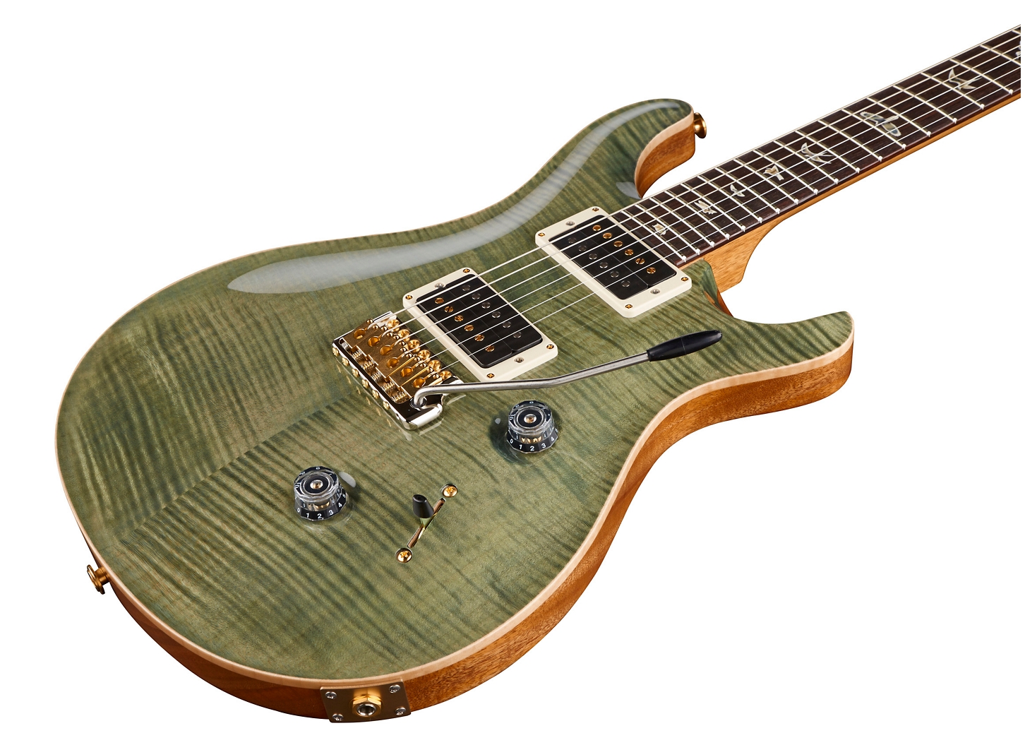 PRS Custom 24 10-Top Electric Guitar Trampas Green