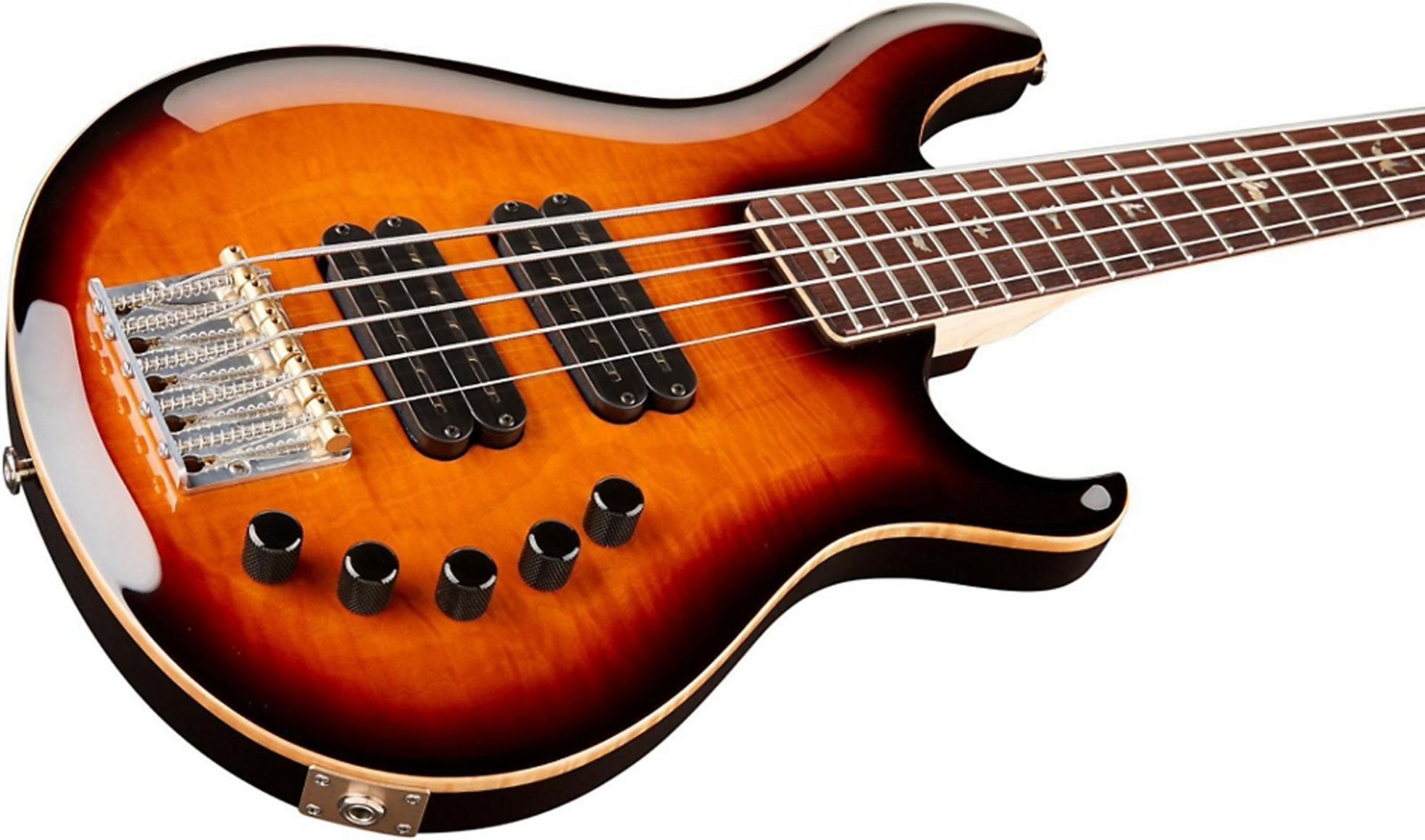 PRS Grainger Quilt Top 5 String Electric Bass Guitar with Indian Rosewood Fretboard McCarty Tobacco Sunburst