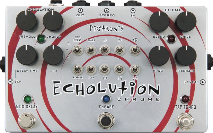 Pigtronix Phi Echolution Chrome Delay Guitar Effects Pedal