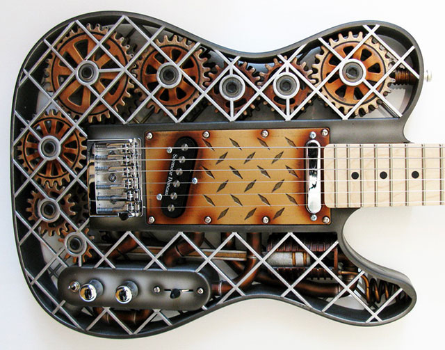 Viktorian Guitars 3D-printed Steampunk guitar
