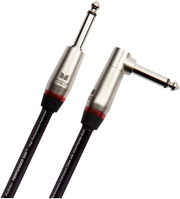 Monster Cable Performer 600 1/4" Angled to Straight Instrument Cable 8 Inch