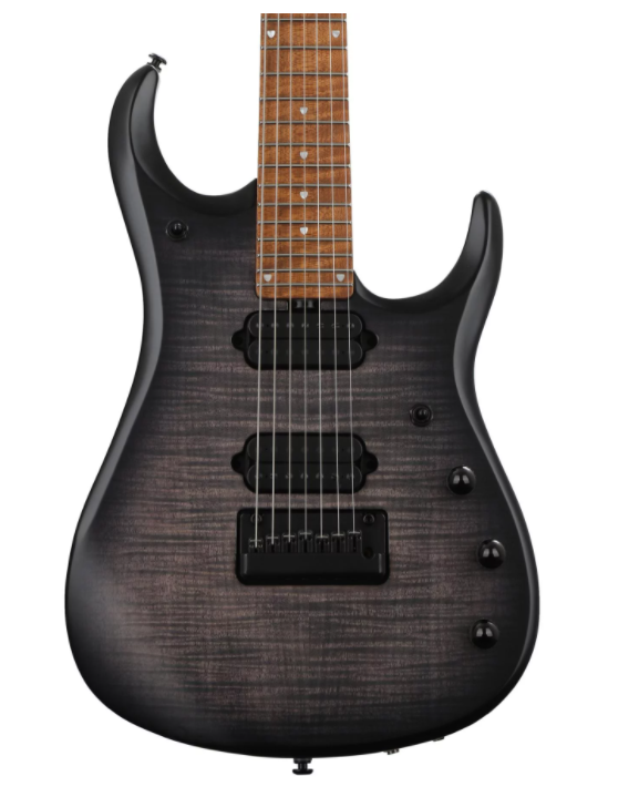 Ernie Ball Music Man JP15 7 Electric Guitar - Translucent Black Flame