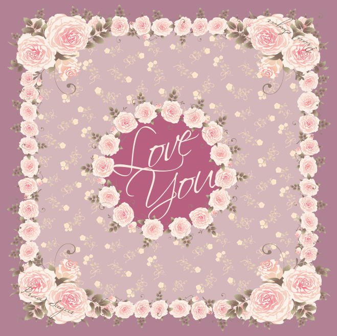 Signature Rose Scarf - ผ้าพันคอลายกุหลาบรุ่นซิกเนเจอร์ (มี 12 สี)