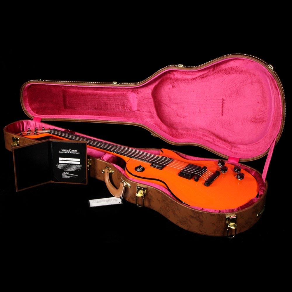 Gibson Custom Shop Limited Edition Les Paul Custom Chambered Blackout Electric Guitar - F1 Orange